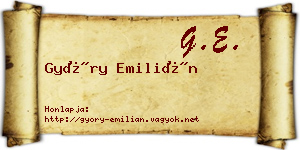 Győry Emilián névjegykártya